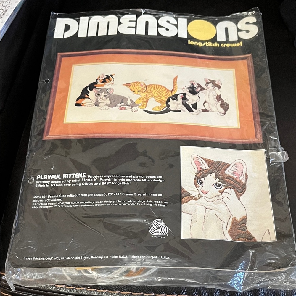 Dimensions Playful Kittens Long-Stitch Crewel Kit